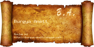 Burgya Anett névjegykártya